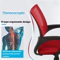 thumbnail image 2 of BestOffice Ergonomic Executive Office Chair, Adjustable Rolling Design with Lumbar Support, Mesh, Red, 2 of 7