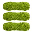 thumbnail image 1 of Unique Bargains Fil Chenille en Velours de Polyester Vert Gazon, 3 Écheveaux, 1 of 7