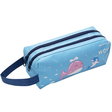 Pencil Case Students Large Capacity Double Layer Pencil Pouch | Organizer with 2 Compartments | Soft Canvas Zipper Pouch for School Office Supplies, Makeup, Cables, Travel