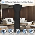 thumbnail image 4 of Housse Imperméable pour Chauffe-Terrasse Extérieur, avec Fermeture Éclair et Sac de Rangement, 89H x 33D x 19B Pouces, Ronde Noire, 4 of 4