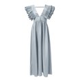 thumbnail image 4 of Ketyyh-chn99 Robes de Soirée pour Femmes Robe de Mariage Robe de Fête pour Femme Robe de Bal Décontractée Robe de Soirée Unie Élégante Robe Maxi Gris,m, 4 of 5