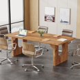 thumbnail image 3 of Tribesigns 70.9" Modern Executive Desk, Wood Office Computer Desk for Home Office, Rustic Brown, 3 of 5