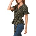 thumbnail image 4 of INSPIRE CHIC Women's Sweet Fruit Crossover V Neck Short Sleeves Ruffle Wrap Blouse, 4 of 6