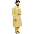 thumbnail image 3 of Atasi Ethnic Men's Kurta Pyjama Set Yellow Bollywood Designer Shirt-XXX-Large, 3 of 7