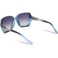 thumbnail image 3 of FEISEDY Polarized Women Square Sunglasses Sparkling Composite Shiny Frame B2289, 3 of 6