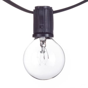 Monaco 25ft Indoor/Outdoor Plug-In String Light, Black Cord, M/F Plugs, Bulbs Included