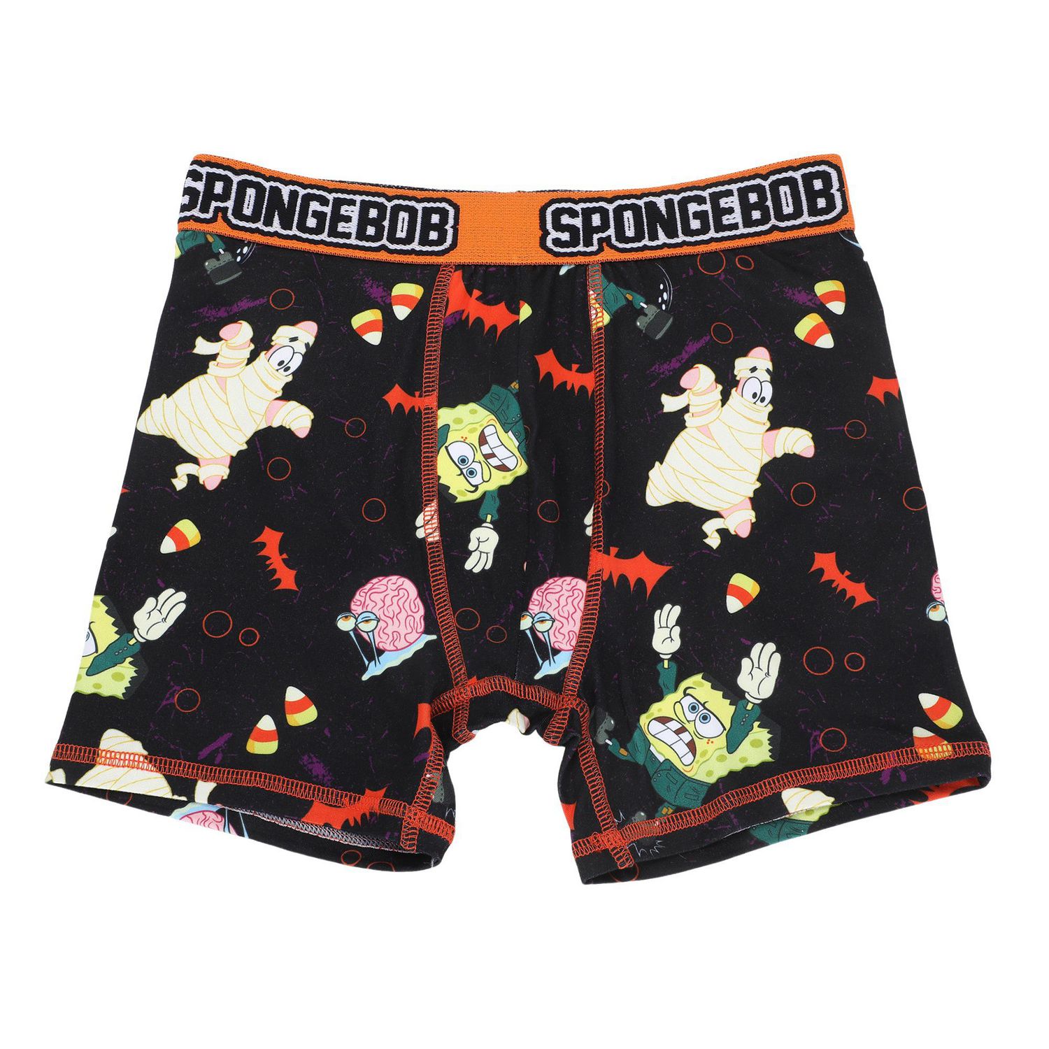 SpongeBob SquarePants Boys' Halloween Zombie & Mummy Graphic Boxer Briefs, 2-Pack