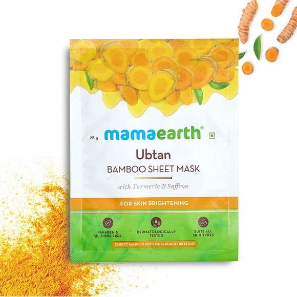Mamaearth Ubtan Bamboo Sheet Mask,25g Each (Pack of 3)