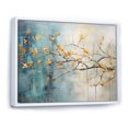 thumbnail image 2 of Designart Large Tree Maple framed wall Art, Orange Blue Maple Tree Glowing Embers I , Tree maple framed wall art decor, Orange Traditional White Framed Wall Art, White Color Frame, 2 of 5