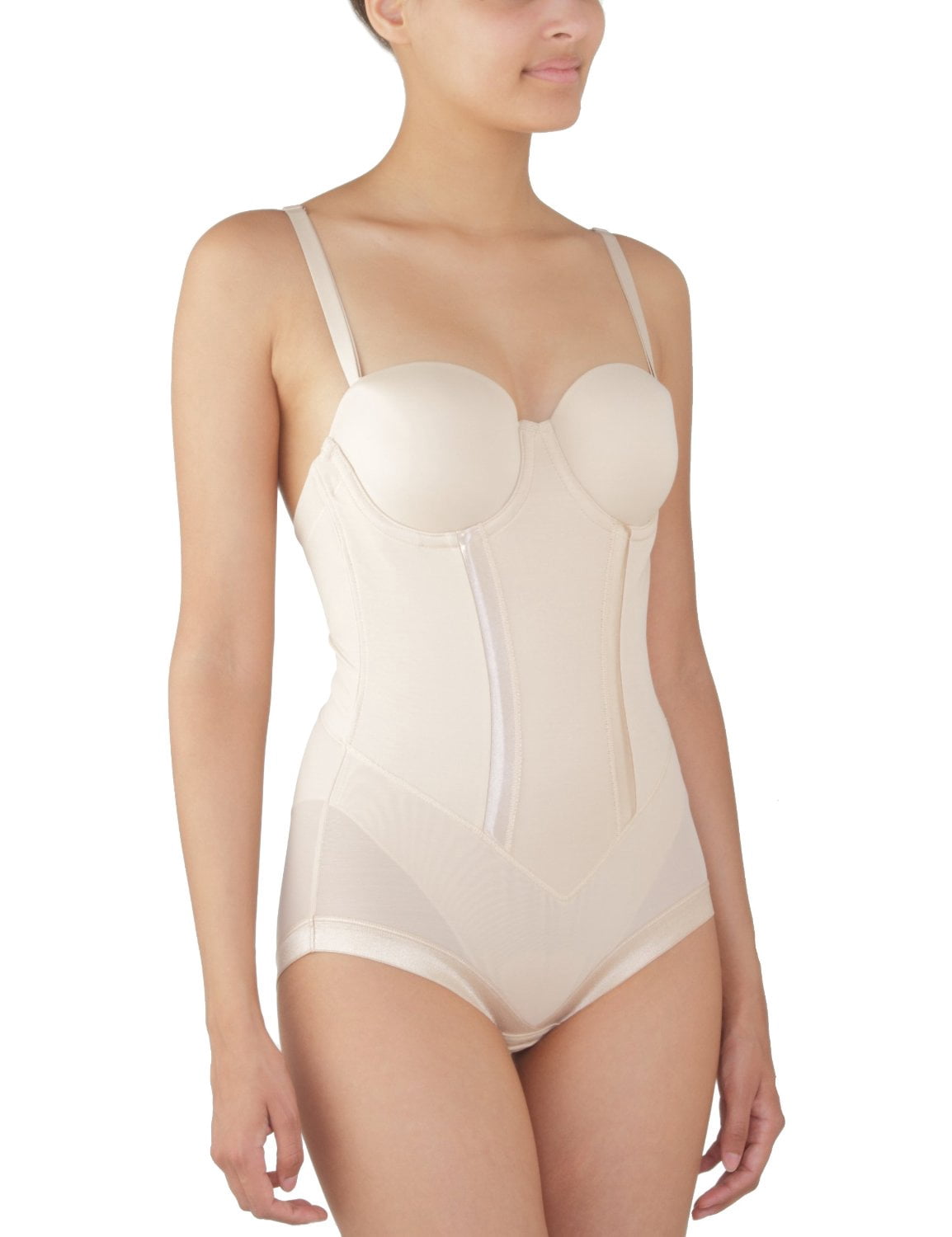 Flexees Easy-Up Women`s Strapless Body Briefer, 36DD, Latte Lift