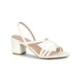 thumbnail image 1 of BLISSFUL STEP Sandales à Talons Hauts Blocs à Brides, Slingback, Unies pour Femmes Blanc 7, 1 of 8