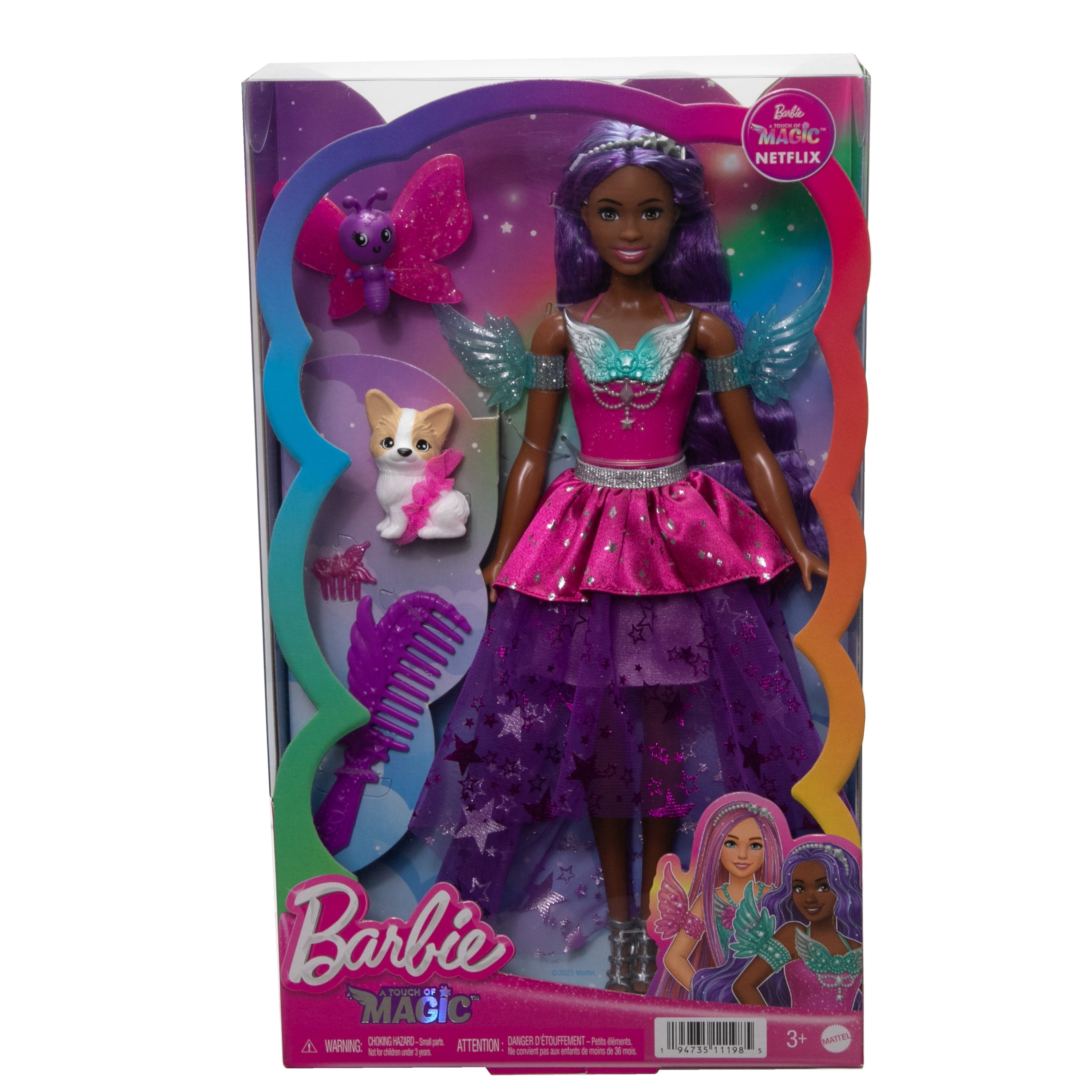 Barbie-A Touch of Magic-Brooklyn-Poupée avec 2 animaux féeriques