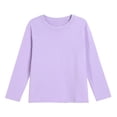 thumbnail image 5 of Splozh Long Sleeve T Shirts Girls Long Sleeved Tops Comfortable Soft Breathable Fashionable Solid Color Girls Tops Light Purple,14-15 Years, 5 of 5