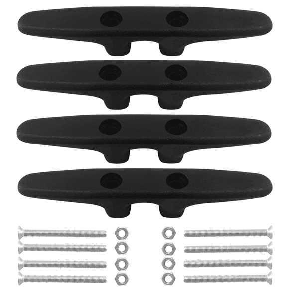 ISURE MARINRE 4 Pcs Marine Noir Nylon Cliquet Base Ouverte 4-1/2 Pouces Nylon Robuste Cliquet Pont de Bateau et Ligne d'Ancre Cliquet avec Fini