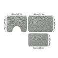 thumbnail image 3 of Meitianfacai Bathroom Rug Set Of 3 Memory Foam Bath Mat Toilet Mat Soft Absorbent Thick Rug Non-Slip Backing Universal Machine Washable, Gray, 3 of 3