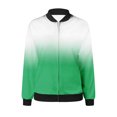 thumbnail image 4 of Swstbby Liquidation d'Économies d'Automne! Vestes d'Automne pour Femmes, Chandail à Manches Longues Ample pour Femmes avec Fermeture Éclair, Veste Décontractée en Grosse Maille Style Baseball Vert m, 4 of 5
