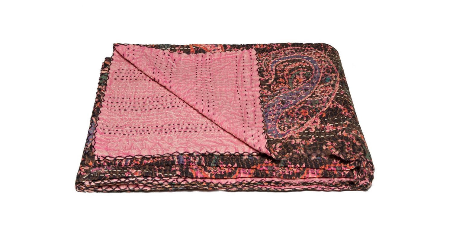 KANTHA COTTON THROW BLANKET 50" X 70"