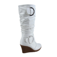 thumbnail image 4 of Bottes Mode pour Femmes à Fermeture Éclair Hauteur Genou, Talon Compensé Décontracté, Chaussures d'Hiver ( Blanc, 8.5), 4 of 5