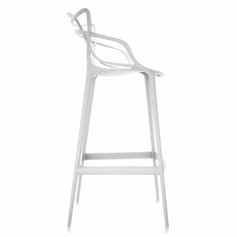 Tabouret Plata Import Keeper en Blanc, Tabouret emmêlé Blanc, Tabouret Moderne du milieu du siècle en Blanc, Tabouret intérieur-extérieur, Tabouret de cuisine, Tabouret de restaurant, Tabouret blanc K