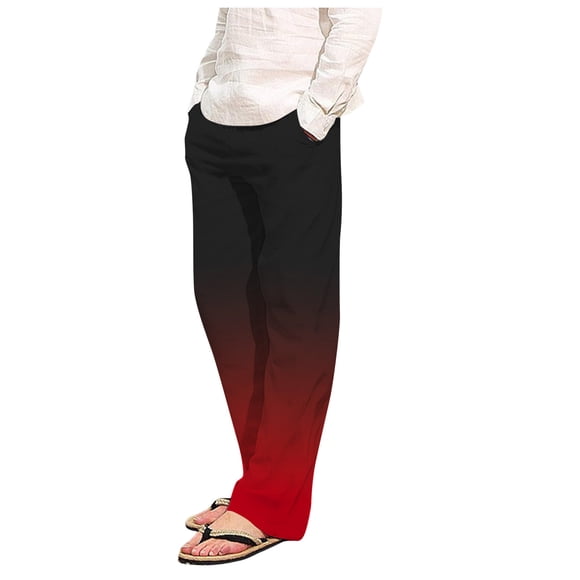 Weiqiqre Mens Pants Fashion Casual Plaid Printing Bandage Loose Sport Plaid Pajama Pants Trousers Full Length Pants Soft and Breathable Fabric, Perfect for Casual Wear