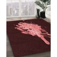 thumbnail image 3 of Ahgly Tapis d'Intérieur Lavable en Machine Carré Transitionnel Marron Chocolat, 3 Pieds Carré, 3 of 7