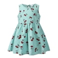 thumbnail image 1 of Ketyyh-chn99 Robe Évasée Fluide pour Adolescentes Été Nouvelle Robe pour Filles Robe en Coton pour Enfants Robe Bébé Fille Imprimée Robes Taille pour 3-4 Ans, Vert Pâle, 1 of 3