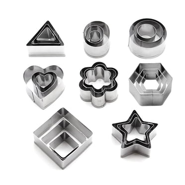 XZNGL 24 Pcs Stainless Steel Cake Dessert Cookie Cutter Mold DIY Baking Tools