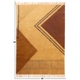 thumbnail image 3 of Casavani Hand Woven Rectangle Rug Boho Print Brown Natural Cotton Kilim 6x12 Feet, 3 of 5