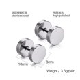 thumbnail image 3 of Baohd Uni Stainless Steel Ear Stud Earring Titanium Punk stud Dumbbell Dumbbell ear stud High Polished Ear Piercing Punk Style, 3 of 6