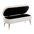 thumbnail image 3 of Heavenly Collection | Storage Bench - Modern Bouclé Ottoman with Hidden Storage & Gold Metal Legs, 3 of 7