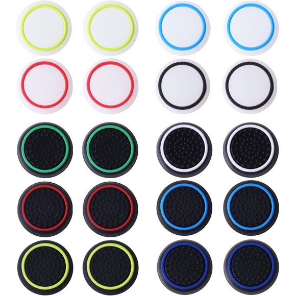 20PCS Colorful Controller Thumb Grips,Thumbstick Caps Grip Accessory Set,Controller Silicone Stick Cover,Game Remote Joystick Cap for PS5,PS4,PS3, PS2,Xbox 360, Xbox One Controllers