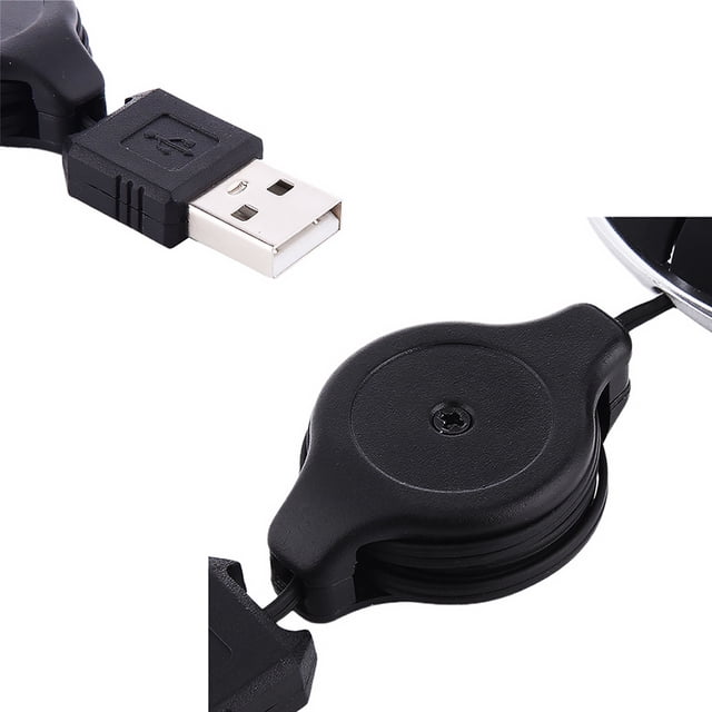 Langgg Lovely Mini Wired Mouse Retractable USB Cable Ergonomic Office Computer PC Laptop Gaming Mice