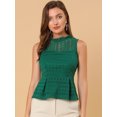 thumbnail image 4 of INSPIRE CHIC Women's Ruffle Neck Keyhole Back Sleeveless Floral Lace Peplum Top, 4 of 6