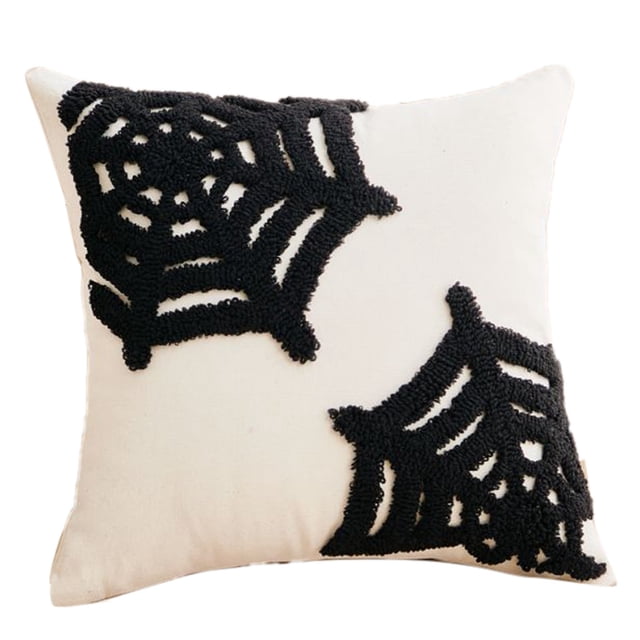 Ensemble de Housses de Coussin d'Halloween 45x45 cm, Chauve-Souris et Citrouilles Mignonnes, Taie Tuftée pour Canapé et Lit (5 Motifs, Insert Non Inclus)