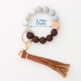 thumbnail image 3 of Silicone Key Ring Bracelet Women Beaded Bangle Keychain Wristlet Leather Tassel, 3 of 6