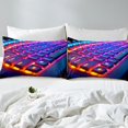 thumbnail image 4 of Erosebridal Gradient Neon Keyboard Bed Sheets Set Twin Size, Gamer Gaming Bedding Sets Twin Size 3pcs, 4 of 7