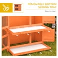 thumbnail image 4 of PawHut 2-Tier Wooden Rabbit Hutch, Small Animal House with 2 Rooms, Yellow, 4 of 10