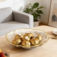 thumbnail image 3 of Tauxra Clear Patterned Lotus Edge Plastic Fruit Bowl Food Grade Serving Dish For Living Room Coffee Table, 3 of 6
