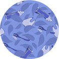 thumbnail image 1 of Ahgly Company Tapis d'Intérieur Ronds Transitionnels Lavables à la Machine, Ruban Bleu Bleu, Tapis de Zone, 6 Pieds Rond, 1 of 7