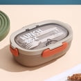 thumbnail image 4 of Boîte à Lunch en Acier Inoxydable, Boîte Bento à 2 Compartiments pour Adultes, Facile à Nettoyer, Conception Étanche, Contenant de Rangement pour Aliments avec Couverts pour la Famille, le Travail, les Pique-Niques et les Voyages, 4 of 6