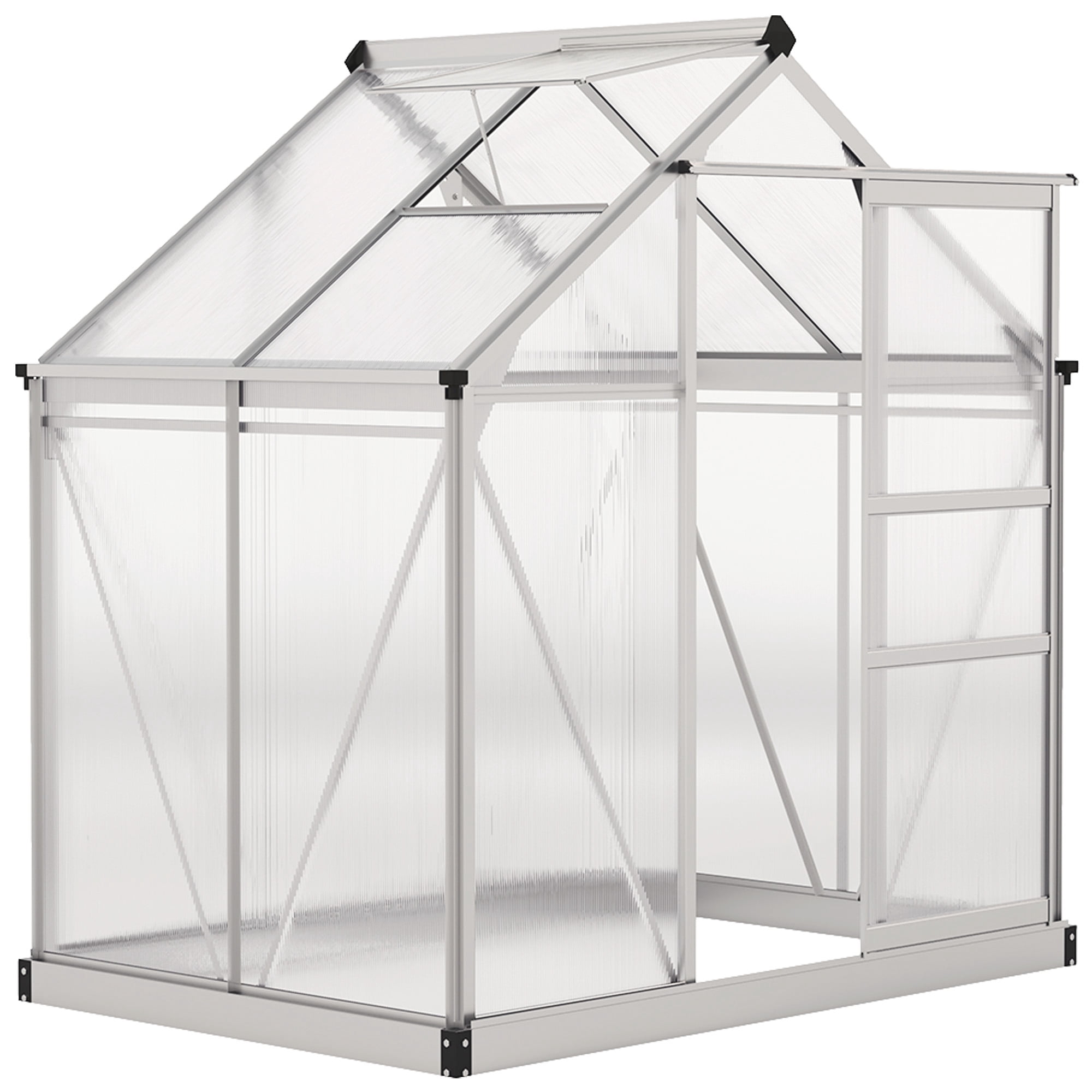 Outsunny Greenhouse, Walk-In Hot House, Clear PC Board with Sliding Door