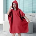 thumbnail image 1 of Birdeem Beach Changing Robe, Hooded Poncho Towel for Adults with Quick Dry Surf Design, Features Adjustable Sleeves and Convenient Pockets, Perfect for Surfing Swimming Bathing Activities, Size 24 In, 1 of 9