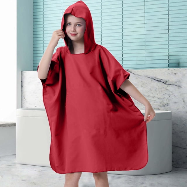 Birdeem Beach Changing Robe, Hooded Poncho Towel for Adults with Quick Dry Surf Design, Features Adjustable Sleeves and Convenient Pockets, Perfect for Surfing Swimming Bathing Activities, Size 24 In