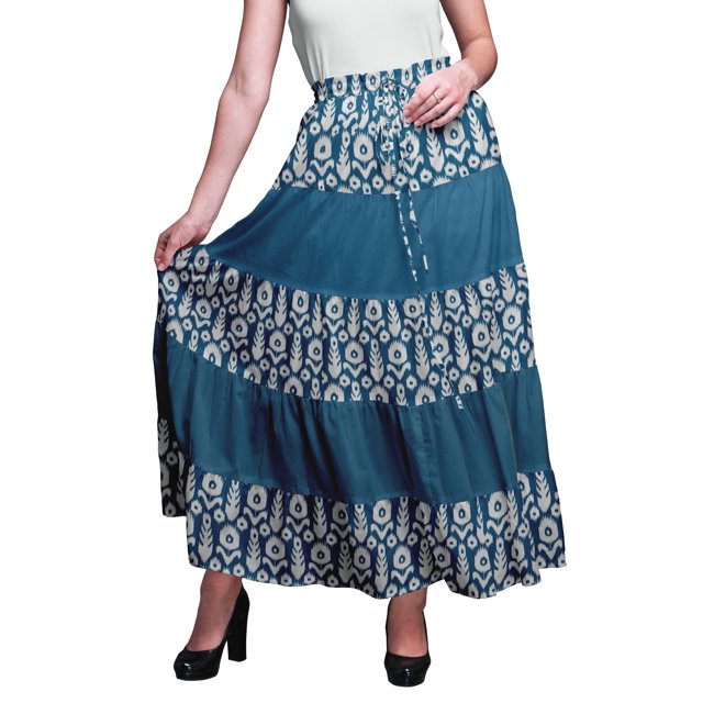 Bimba SkirtsForWomen Long Length Cotton Printed Maxi Boho Summer Skirt