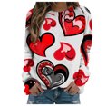 thumbnail image 2 of Qertyioot T-Shirt Graphique de la Saint-Valentin pour Femmes à Manches Longues, Pull Fin Imprimé Décontracté Col Rond, 2 of 5