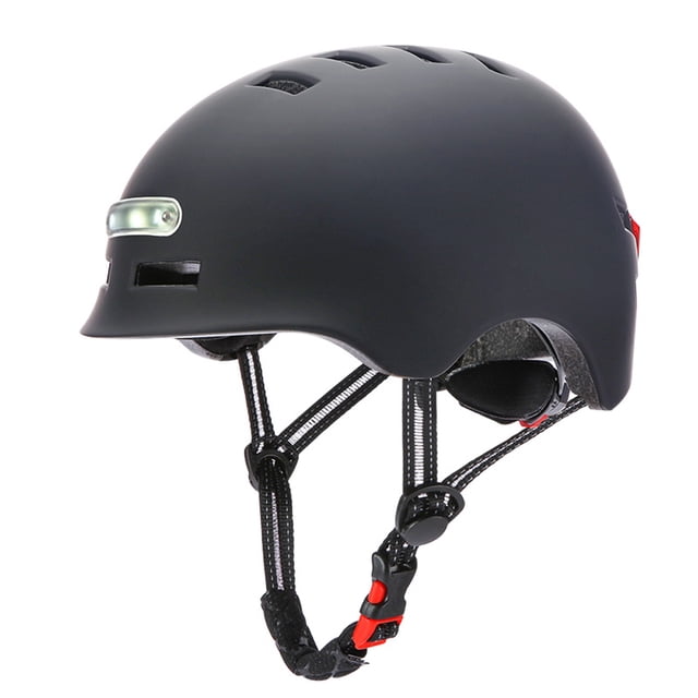 Graflsoa Casque de Sécurité à DEL Intégré pour le Cyclisme, le Planche à Roulettes et les Trottinettes Électriques - Noir, Taille g