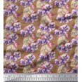 thumbnail image 1 of Soimoi Georgette Viscose Fabric Insect,Pansy & Yellow Flower Floral Printed Craft Fabric by the Yard 42 Inch Wide, 1 of 3