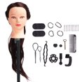 thumbnail image 1 of Hair Mannequin Head Hairdressing Styling Training Braiding Practice Doll Head with Clamp Stand Tools, 1 of 12
