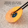 thumbnail image 4 of Cup Cover 3PCS Orange Pink Blue Cup Lid Set Cute Kitty Ears Design Cup Cover with Spoon Clip Silicone High and Low Temperature Resistant Water Cup Lid, 4 of 7