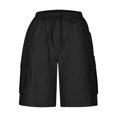 thumbnail image 4 of Timegard Cargo Shorts for Women Elastic High Waisted Drawstring Athletic Walking Shorts with Multi-pockets, 4 of 5